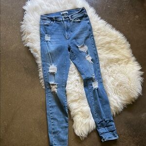 PacSun Blue distressed high rise skinny jeans